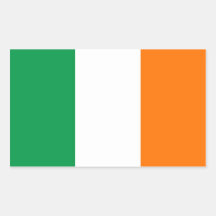 Rectangle sticker with Flag of Ireland