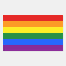 Rectangle sticker with Flag of LGBT