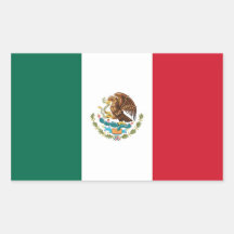 Rectangle sticker with Flag of Mexico