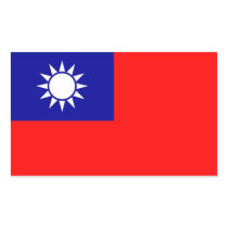 Rectangle sticker with Flag of Taiwan stickers