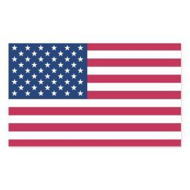 Rectangle sticker with Flag of  U.S.A.