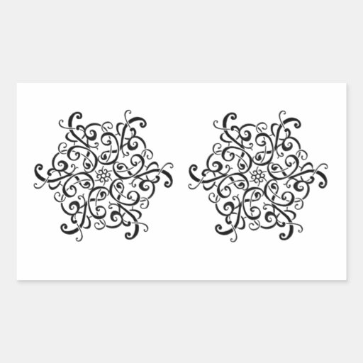 Rectangle StickersBlack and White Design Rectangular Sticker Zazzle