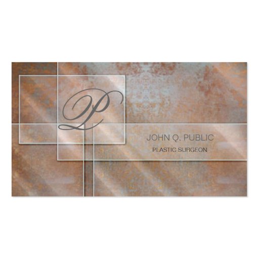 Rectangular Glass on Rust Business Card Templates (front side)
