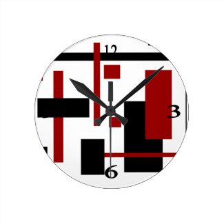 Rectangular Pattern 1 Round Wallclocks