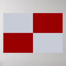 Rectángulos rojos y grises poster