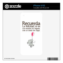 Recuerda, la felicidad no es una estación de llega skin for iPhone 4