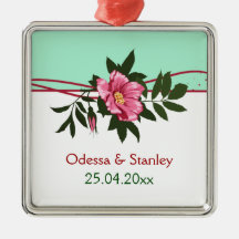 Recuerdo floral subió de la verde menta del boda d adorno para reyes
