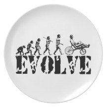 Recumbent Bicycle Evolution Fun Sports Art Dinner Plates