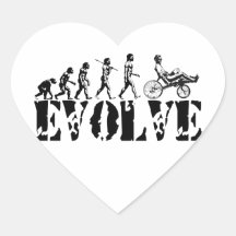 Recumbent Bicycle Evolution Fun Sports Art Heart Sticker