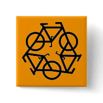 Recycle Bicycle Logo Symbol Button