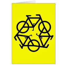 Recycle Bicycle Logo Symbol Greeting Card