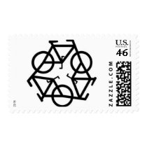 Recycle Bicycle Logo Symbol Postage Stamp