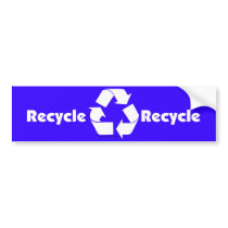 Recycle bin labels with recycle symbol and words. bumper sticker
