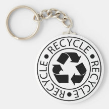 Recycle Black Logo Keychain