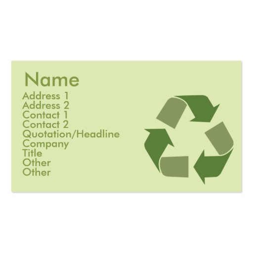 Recycle - Business Business Card Template (front side)