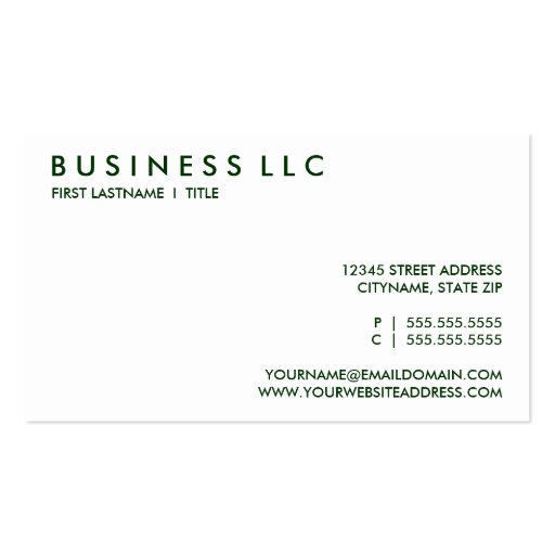 recycle. business card (back side)