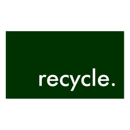 recycle. business card