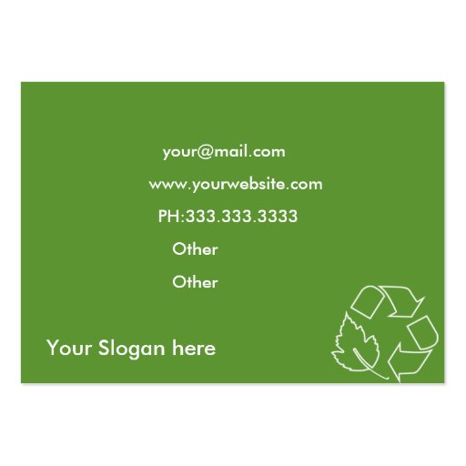 Recycle  Business Cards (back side)