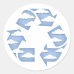 Recycle Clouds Round Stickers