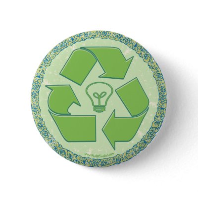 Recycle Earth Day Gear Pinback Button by EarthdayGear