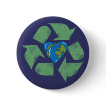 Recycle Earth Heart Button by Method77 Recycle Earth Heart Button