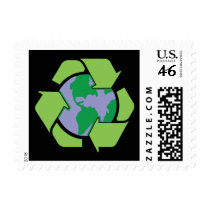 Recycle Earth Postage Stamp