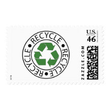 Recycle Green Ceter Logo Postage Stamp