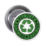 Recycle Green Logo BK Letters Button