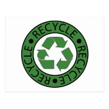 Recycle Green Logo BK Letters Postcard