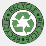 Recycle Green Logo BK Letters Round Sticker