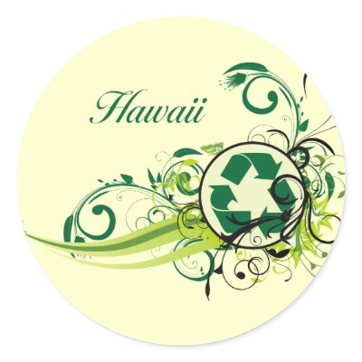 Recycle Hawaii Round Sticker by recycle2009