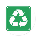 Recycle Highway Sign Round Stickers