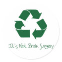 Recycle it's not brain surgery stickers in Green by Carennedy Recycle it's not brain surgery stickers in Green