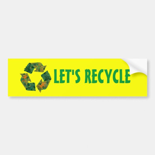 Recycle logo made of leaves. bumper stickers