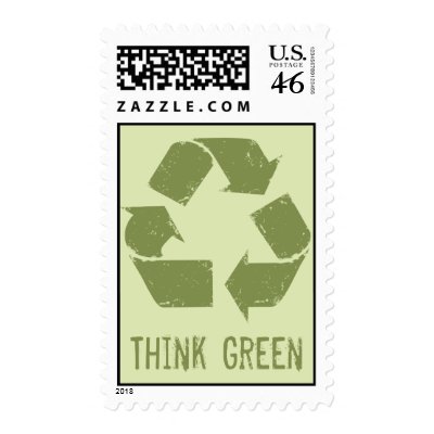 Recycle Logo, Think Green Stamp