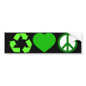 Recycle Love and Peace bumper stickers by savva199 Recycle Love and Peace bumper stickers