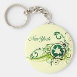 Recycle New York Keychain