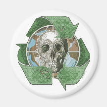Recycle or Die Skull Fridge Magnets