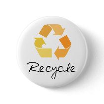 Recycle! Orange design! Ecology products! buttons