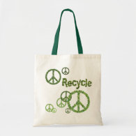 Recycle Peace Sign Reusable Tote Bag