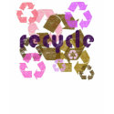 Recycle Pink & Brown Distressed Womens Shirt shirt