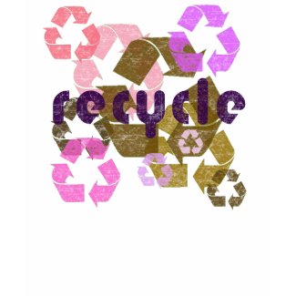 Recycle Pink & Brown Distressed Womens Shirt shirt