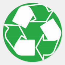 recycle please round stickers
