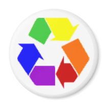 recycle rainbow symbol magnets