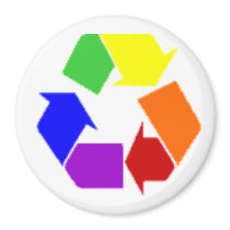 recycle rainbow symbol magnets