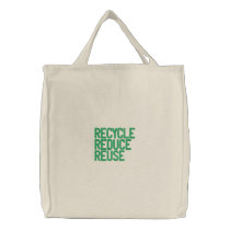 Recycle Reduce Reuse embroidered bags by M_Cavet Recycle Reduce Reuse embroidered bags