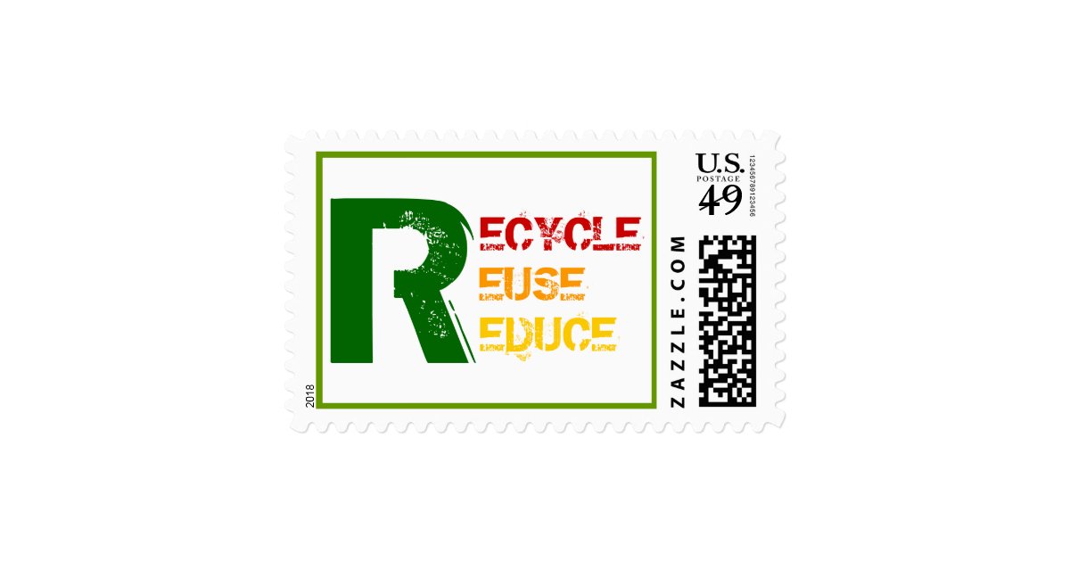 Recycle, Reuse, Reduce Stamps Zazzle