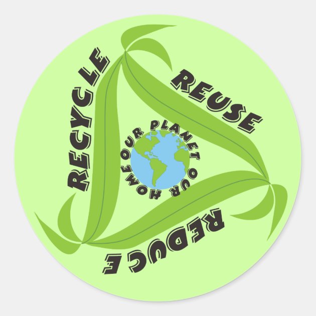 Recycle Reuse Reduce Stickers Zazzle