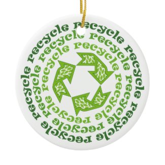 Recycle sign custom ornament ornament