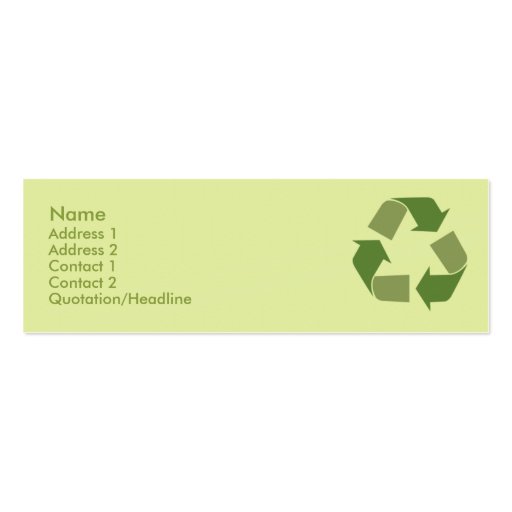 Recycle - Skinny Business Card (front side)